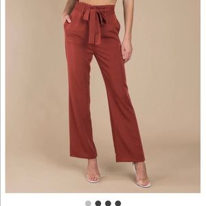 Rust paper bag pants